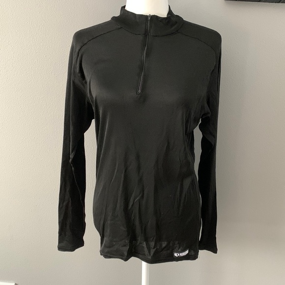 Pearl IZumi PHINTECH Black Quarter Zip Mock Neck Long Sleeve Top - Picture 1 of 8